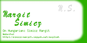 margit simicz business card